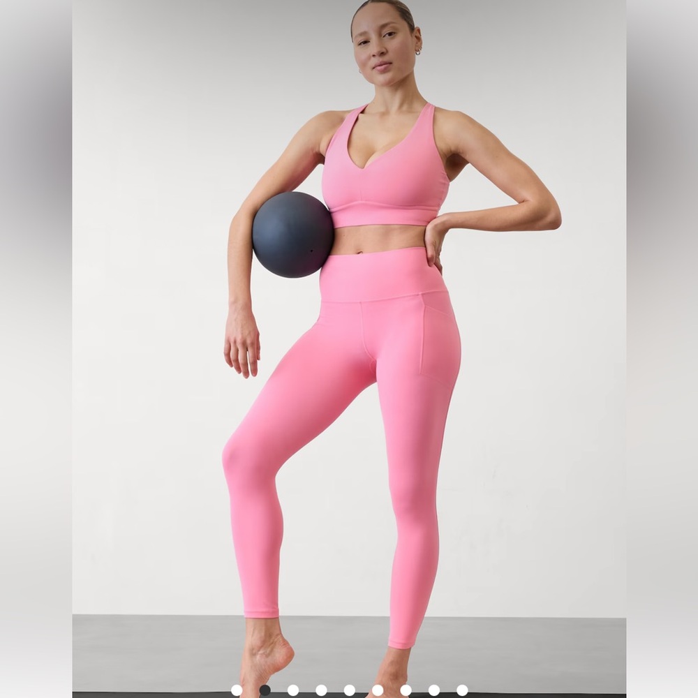 Athleta Pink High-Waisted Leggings for Active Comfort